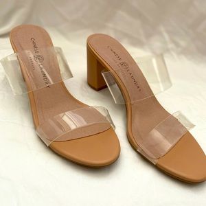 Chinese Laundry Clear Strap Block Heel